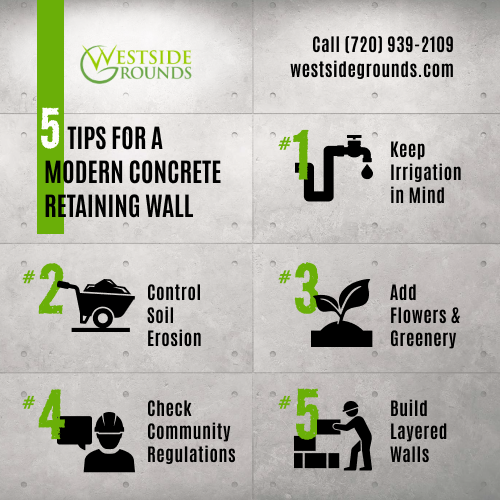5 tips for a modern concrete retaining wall